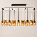 Lacore Amber Glass Linear Chandelier