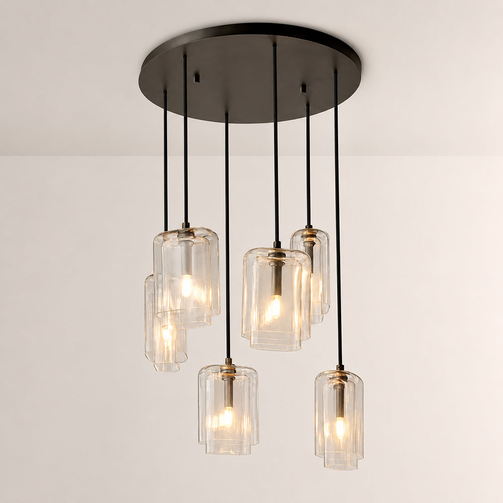 Lacore Clear Glass Cluster Chandelier