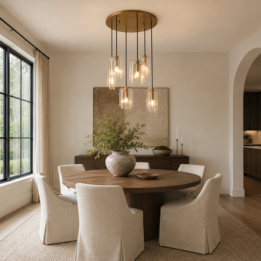 Lacore Clear Glass Cluster Chandelier