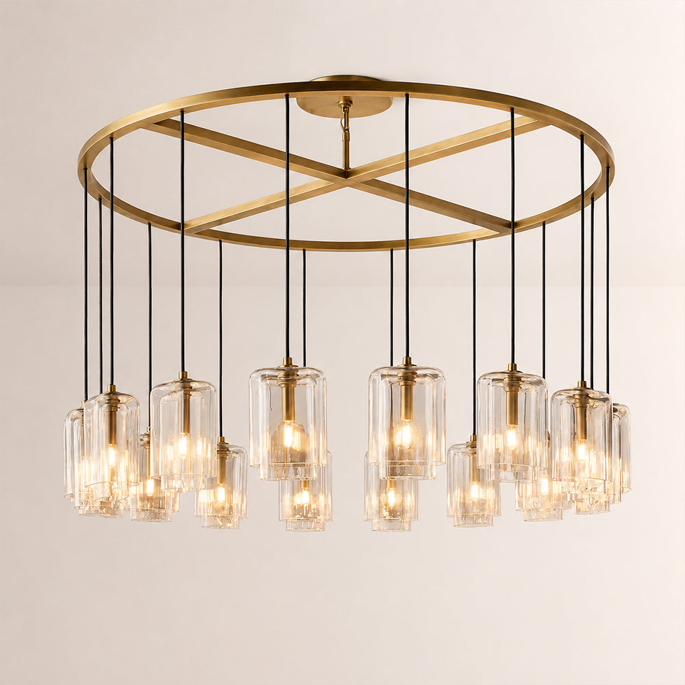 Lacore Clear Glass Round Chandelier