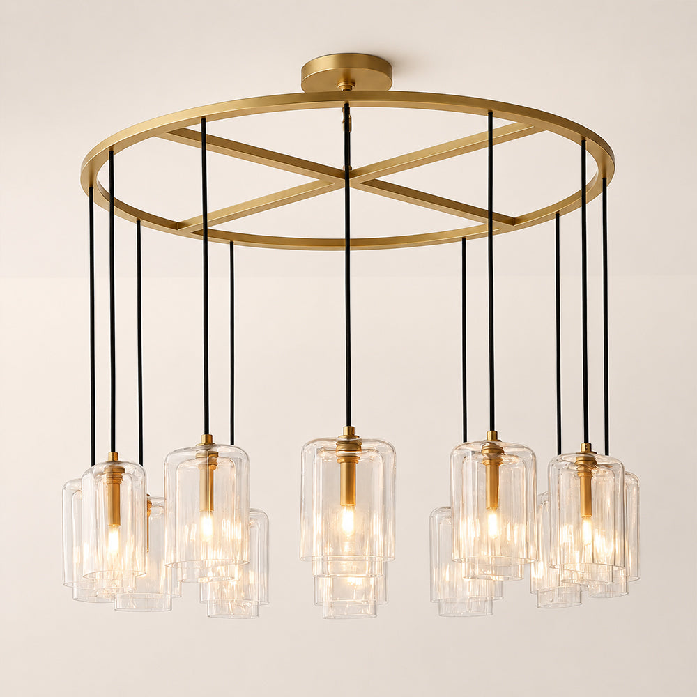 Lacore Clear Glass Round Chandelier