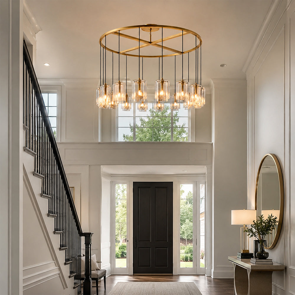 Lacore Clear Glass Round Chandelier