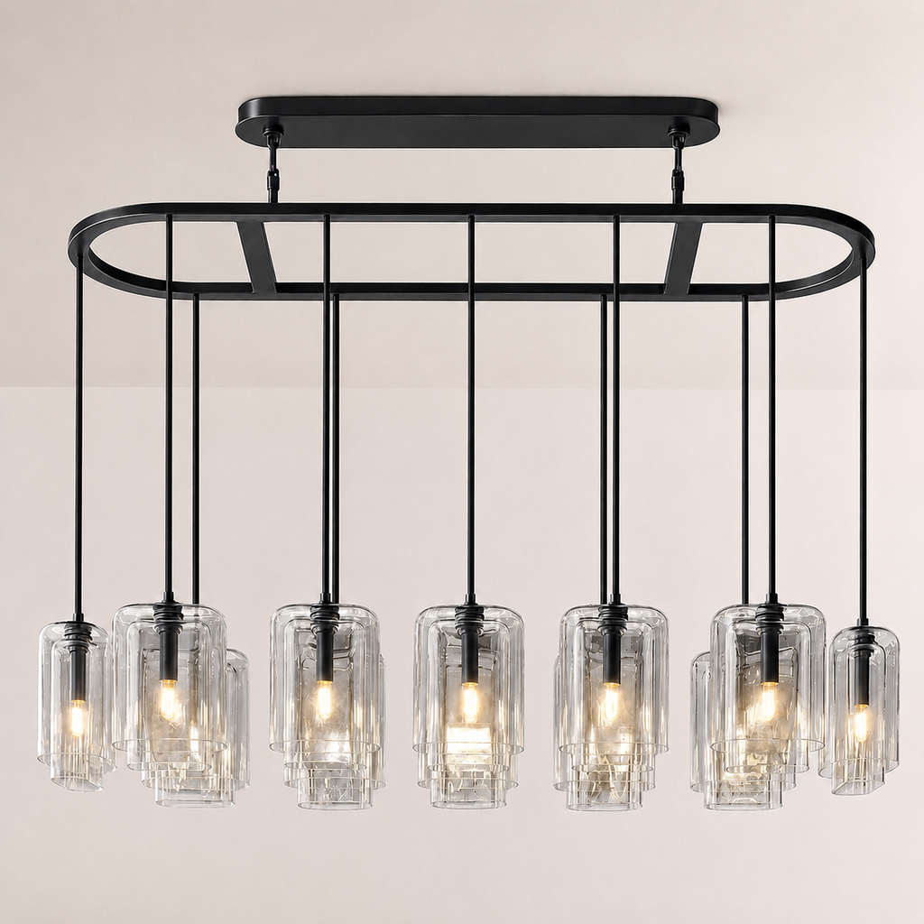 Lacore Clear Glass Linear Chandelier