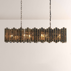 Lailal Rectangular Glass Chandelier-kimoylights