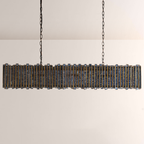 Lailal Rectangular Glass Chandelier-kimoylights
