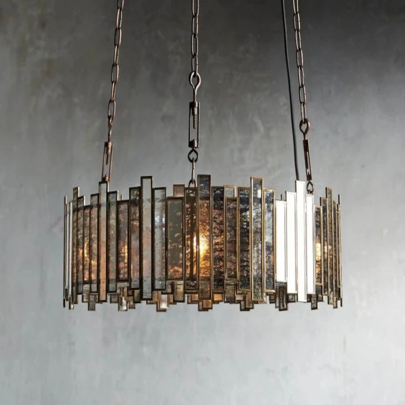 Lailan Antique Glass Lailar Round Chandelier_007