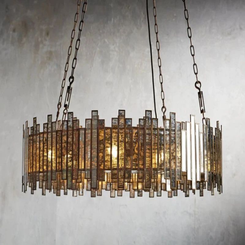 Lailan Antique Glass Lailar Round Chandelier_008