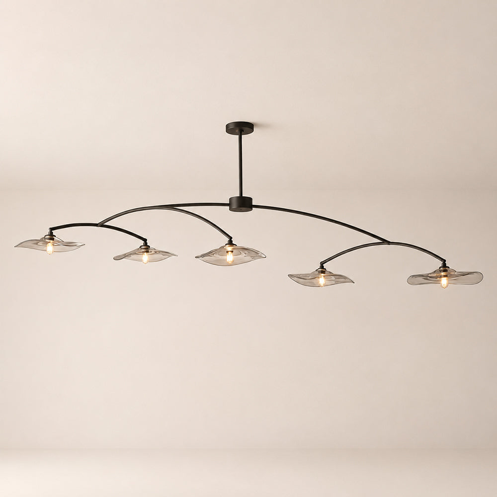 Lilia Smoke Glass Linear Chandelier