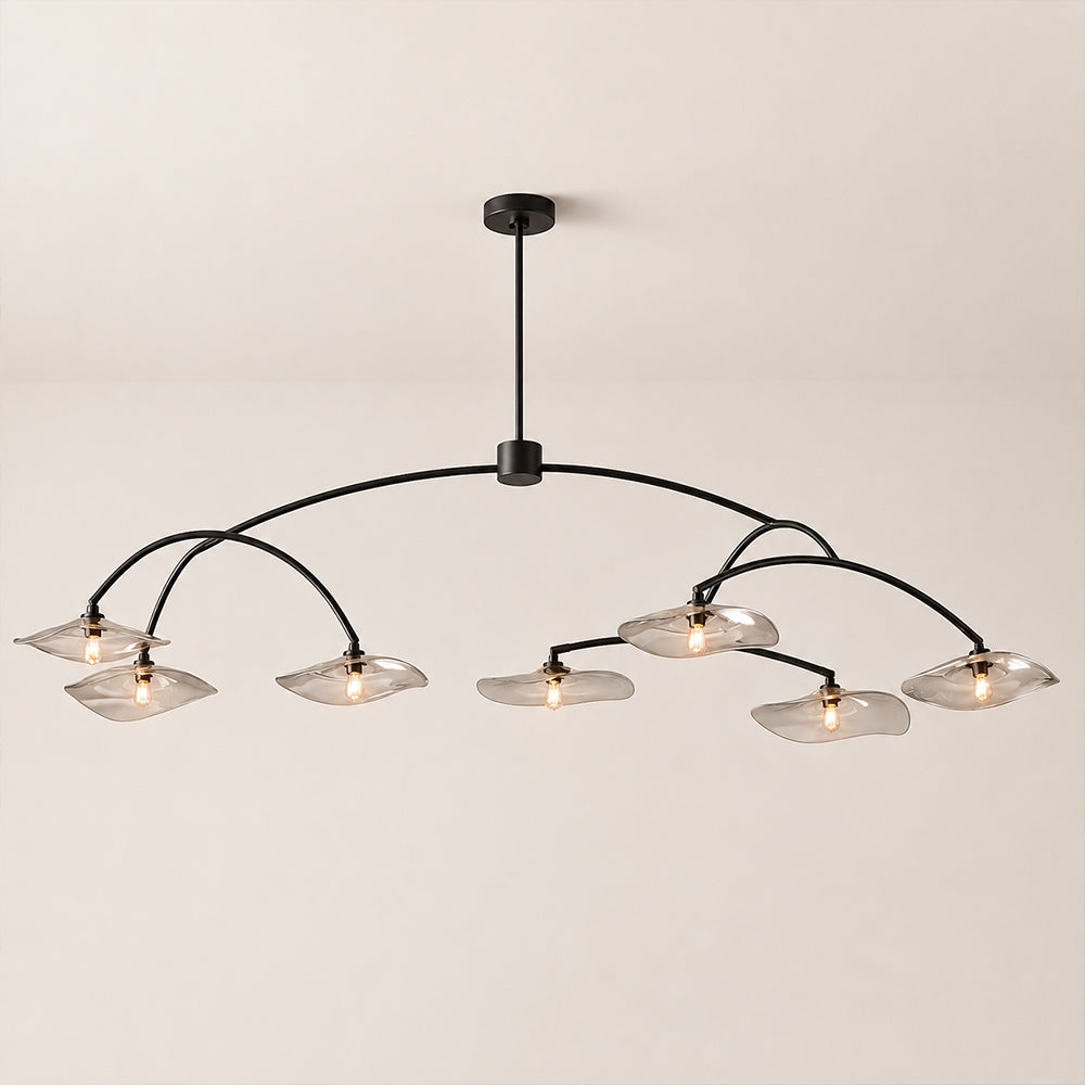 Lilia Smoke Glass Round Chandelier