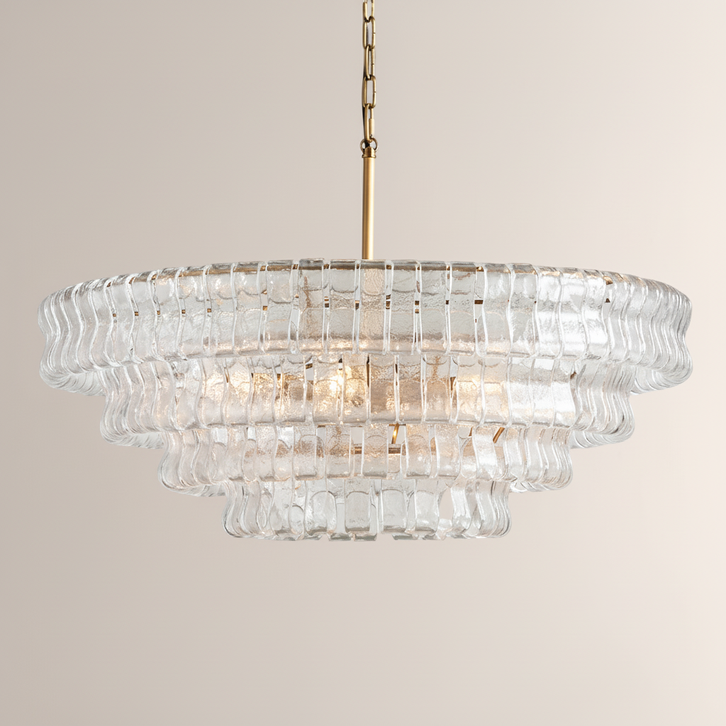 Lime 4-Tier Glass Round Chandelier - kimoylights