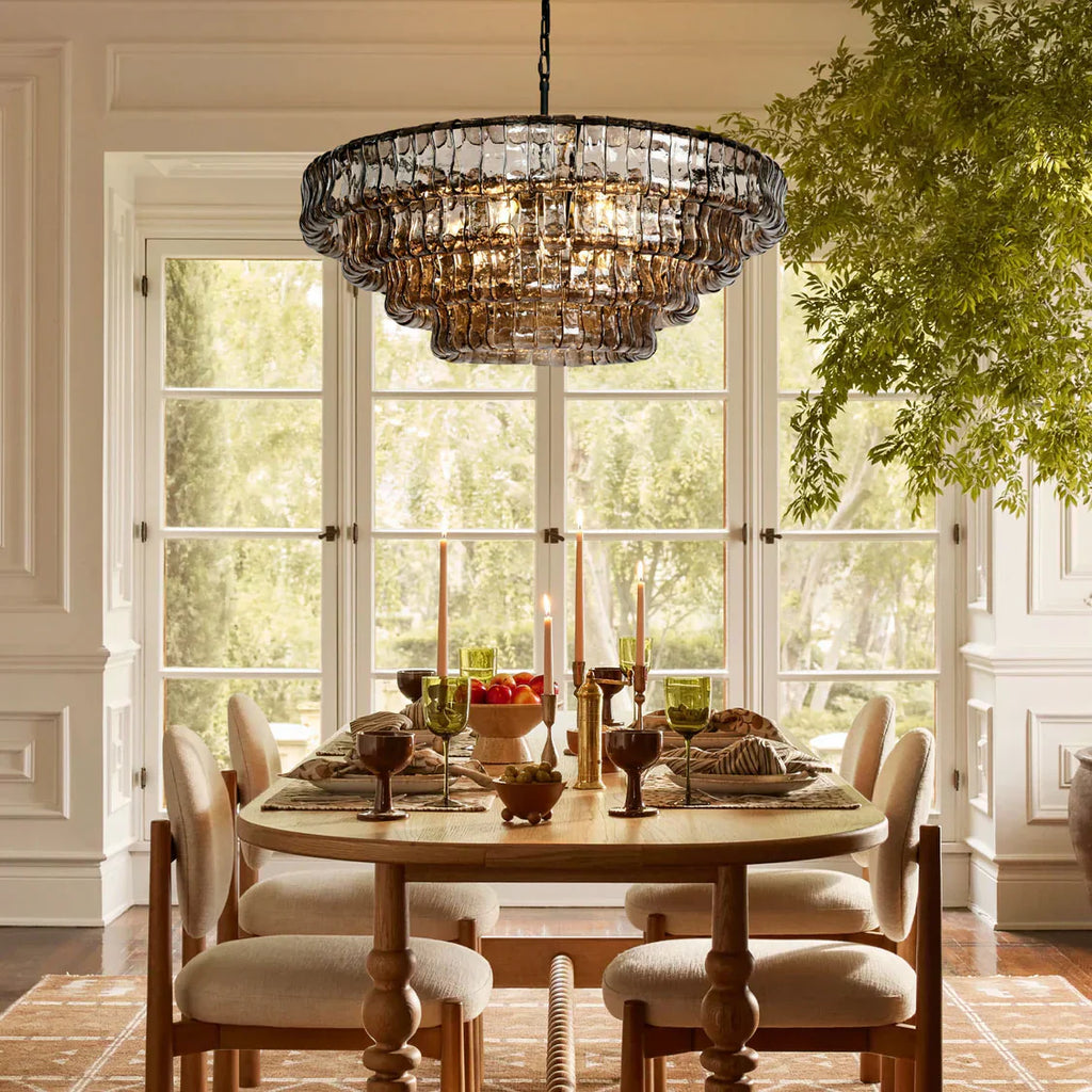 Lime 4-Tier Glass Round Chandelier - kimoylights
