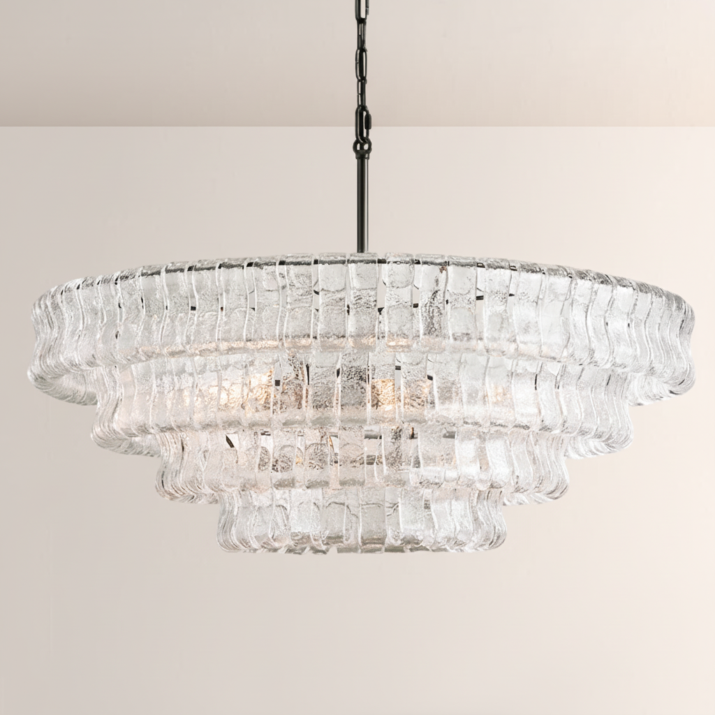 Lime 4-Tier Glass Round Chandelier - kimoylights