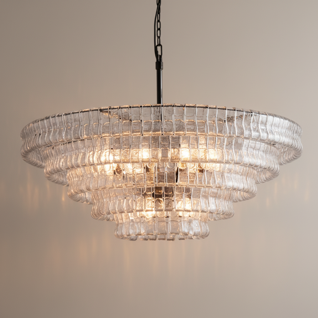 Lime 4-Tier Glass Round Chandelier - kimoylights