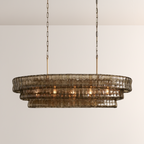 Lime Glass Oval Chandelier 54"W/65"W - kimoylights