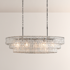 Lime Glass Oval Chandelier 54"W/65"W - kimoylights
