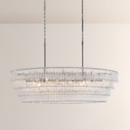 Lime Glass Oval Chandelier 54"W/65"W - kimoylights