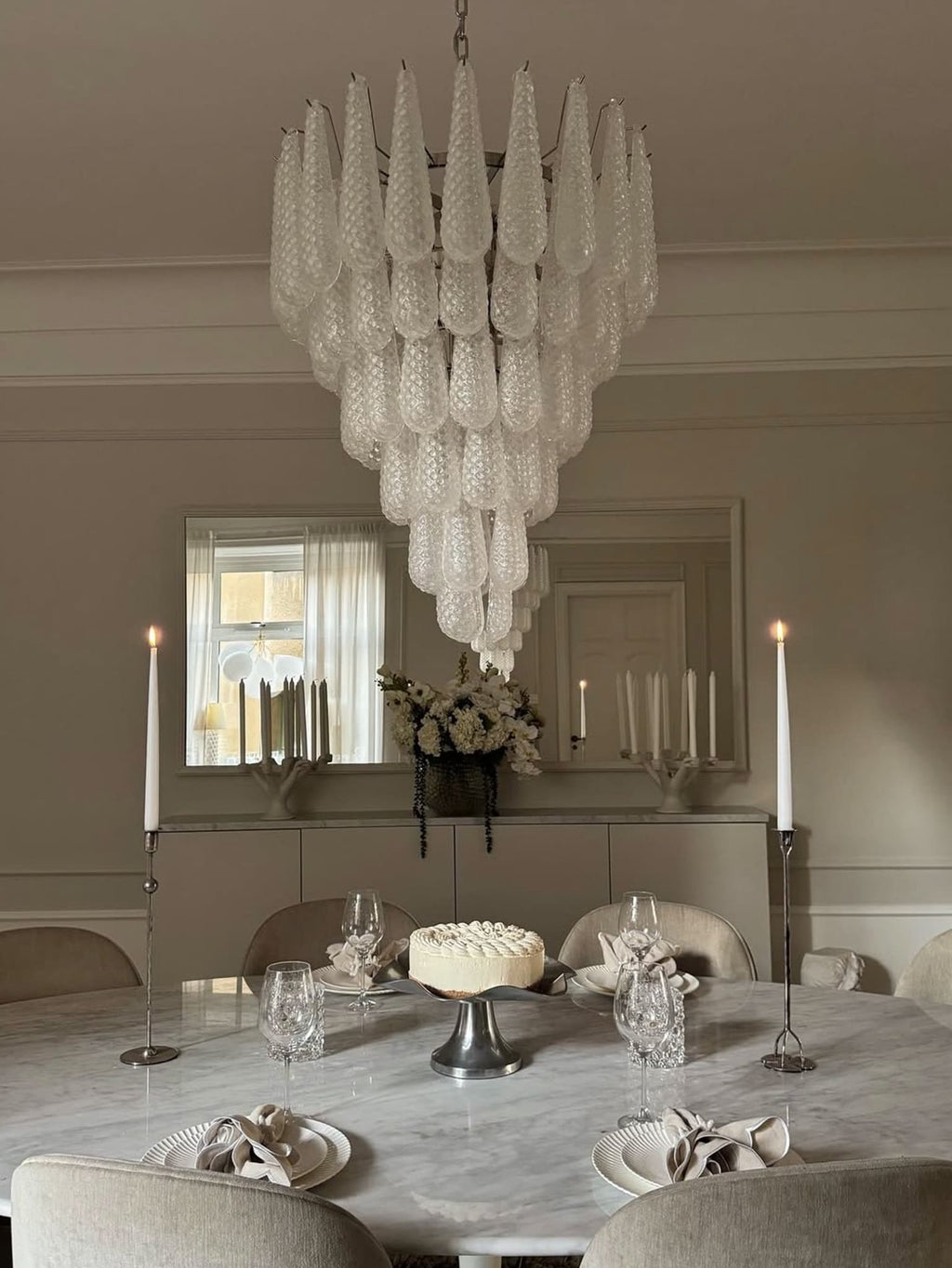 Murano Chandelier 75 Drops Transparent