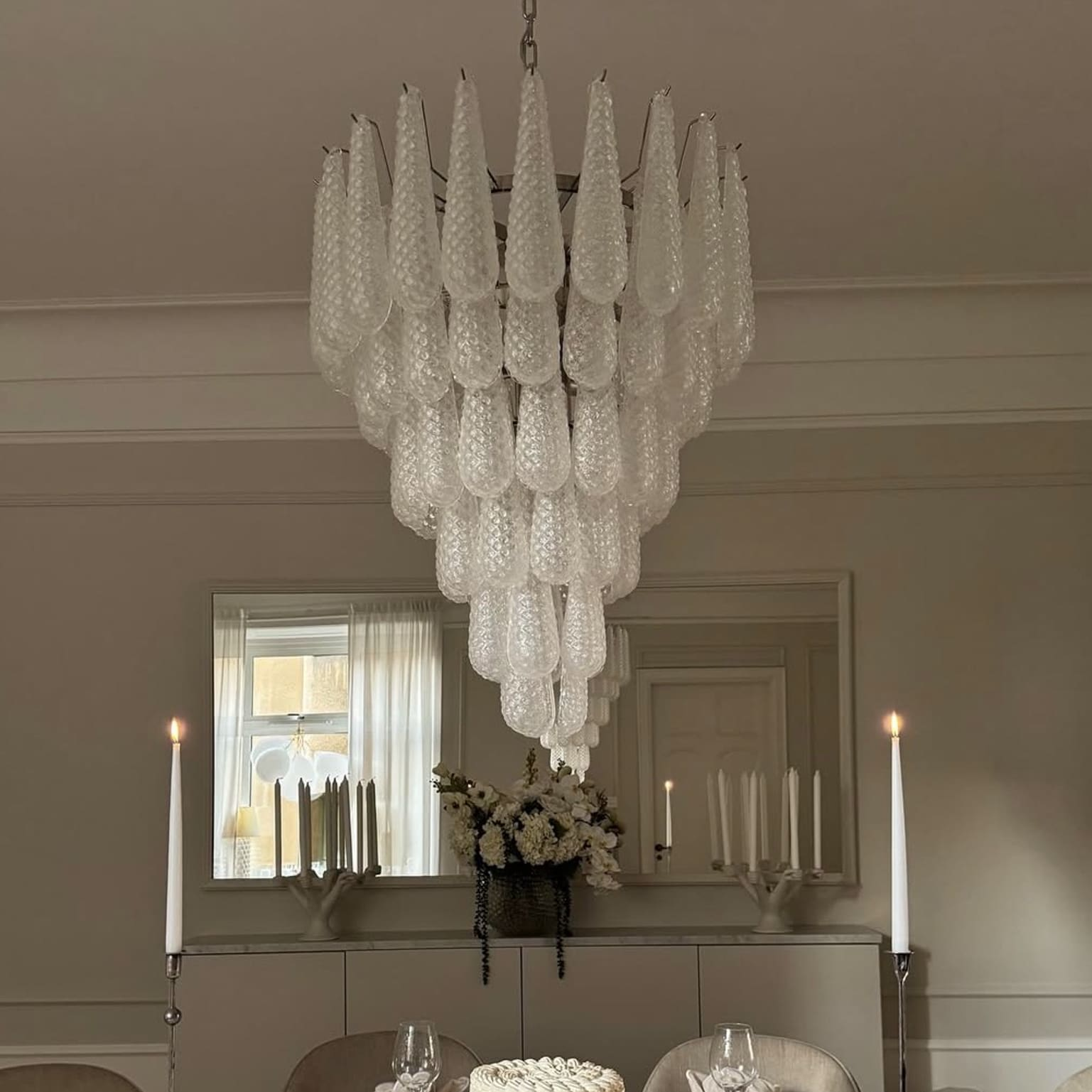 Murano Chandelier 75 Drops Transparent