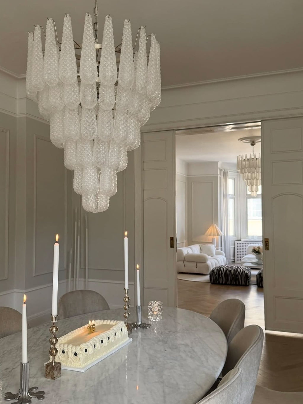Murano Chandelier 75 Drops Transparent