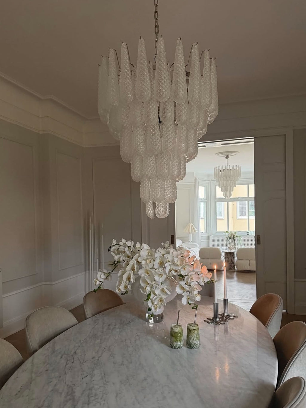 Murano Chandelier 75 Drops Transparent