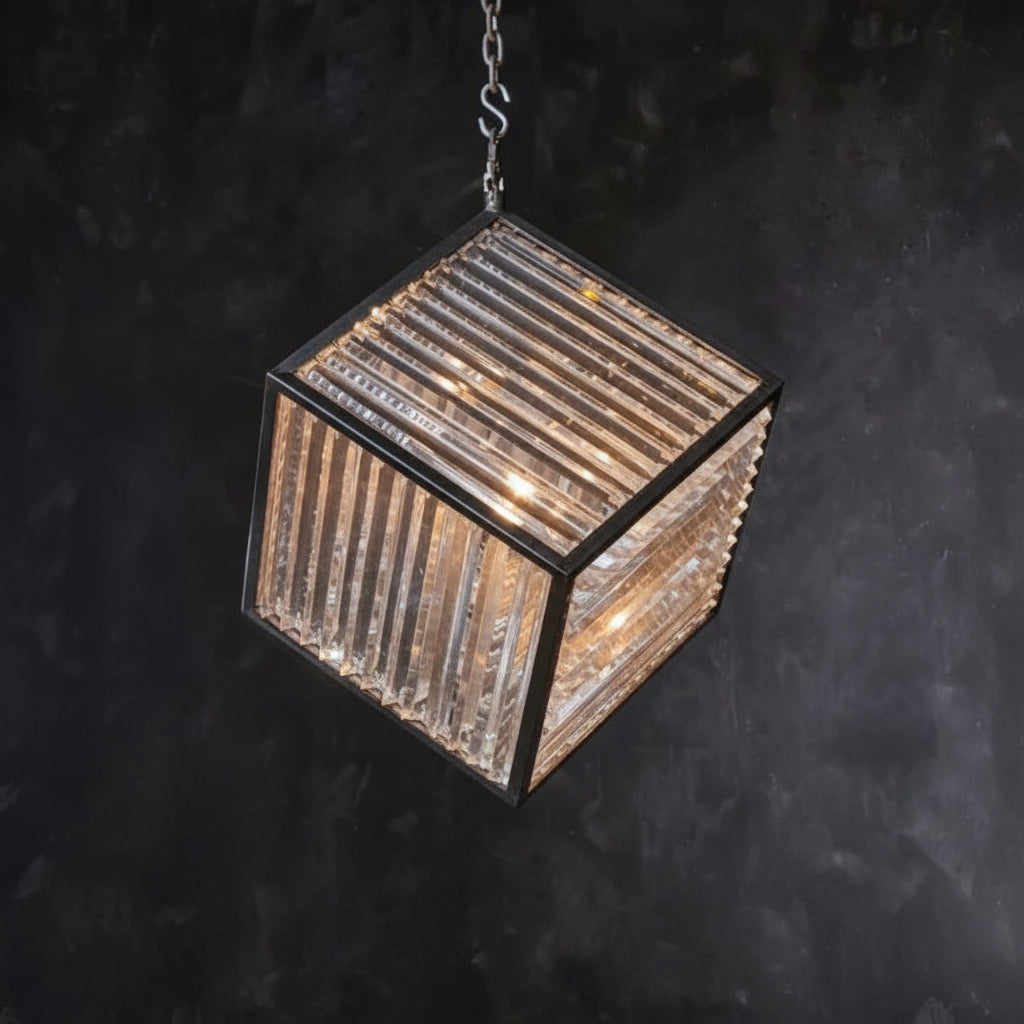 Lita Glass Cube Rectangle Chandelier - thebelacan