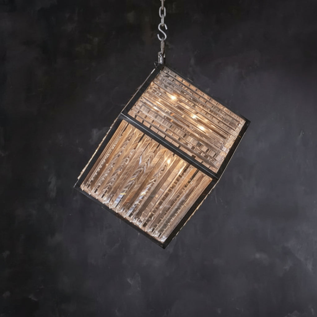 Lita Glass Cube Rectangle Chandelier - thebelacan