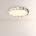 LuminaVein Marble-Rim Oval Flush Mount