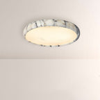 LuminaVein Marble-Rim Oval Flush Mount