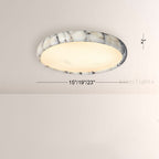 LuminaVein Marble-Rim Oval Flush Mount