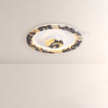 LuminaVein Oval Marble Flush Mount