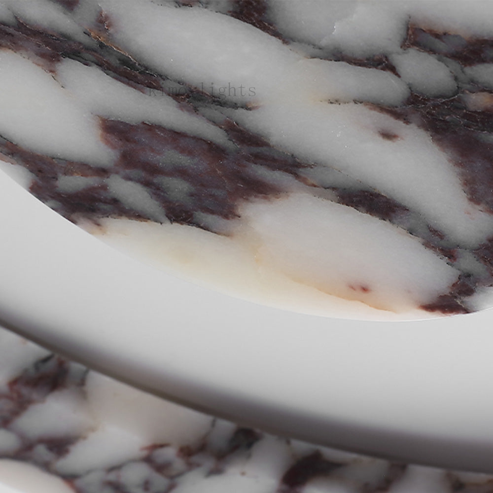 LuminaVein Oval Marble Flush Mount