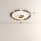 LuminaVein Oval Marble Flush Mount