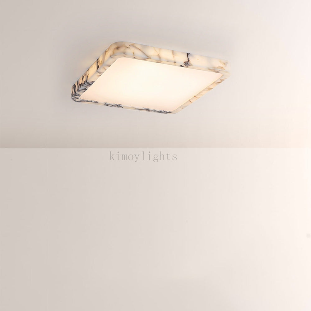 LuminaVein Square Marble Flush Mount