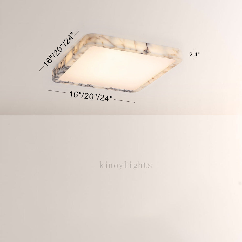 LuminaVein Square Marble Flush Mount
