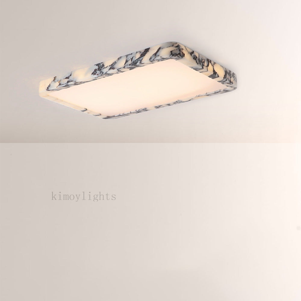 LuminaVein Square Marble Flush Mount
