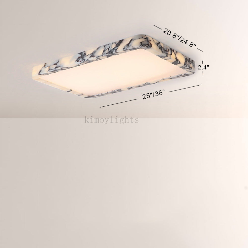 LuminaVein Square Marble Flush Mount