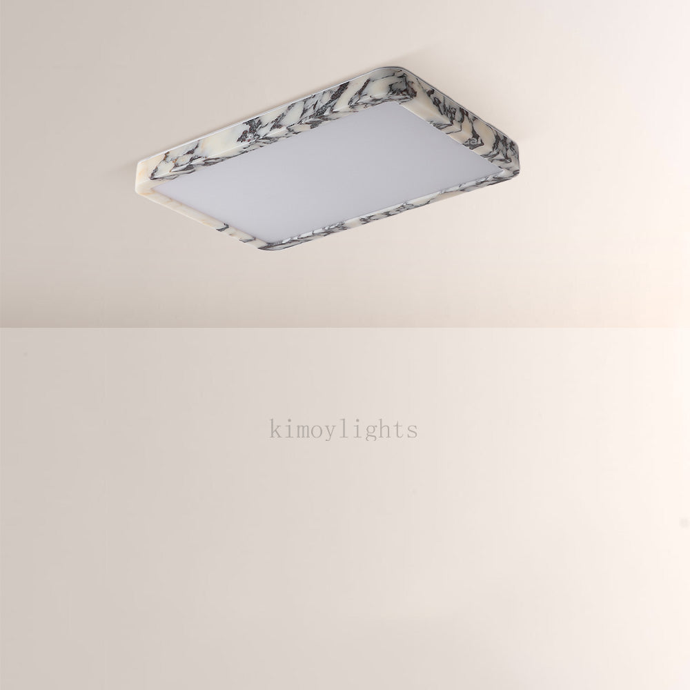 LuminaVein Square Marble Flush Mount