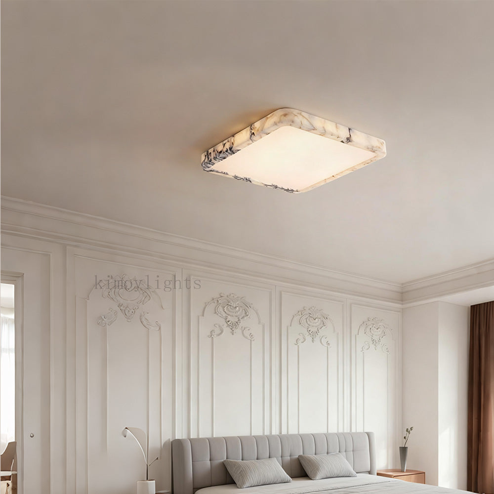 LuminaVein Square Marble Flush Mount