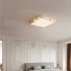 LuminaVein Square Marble Flush Mount