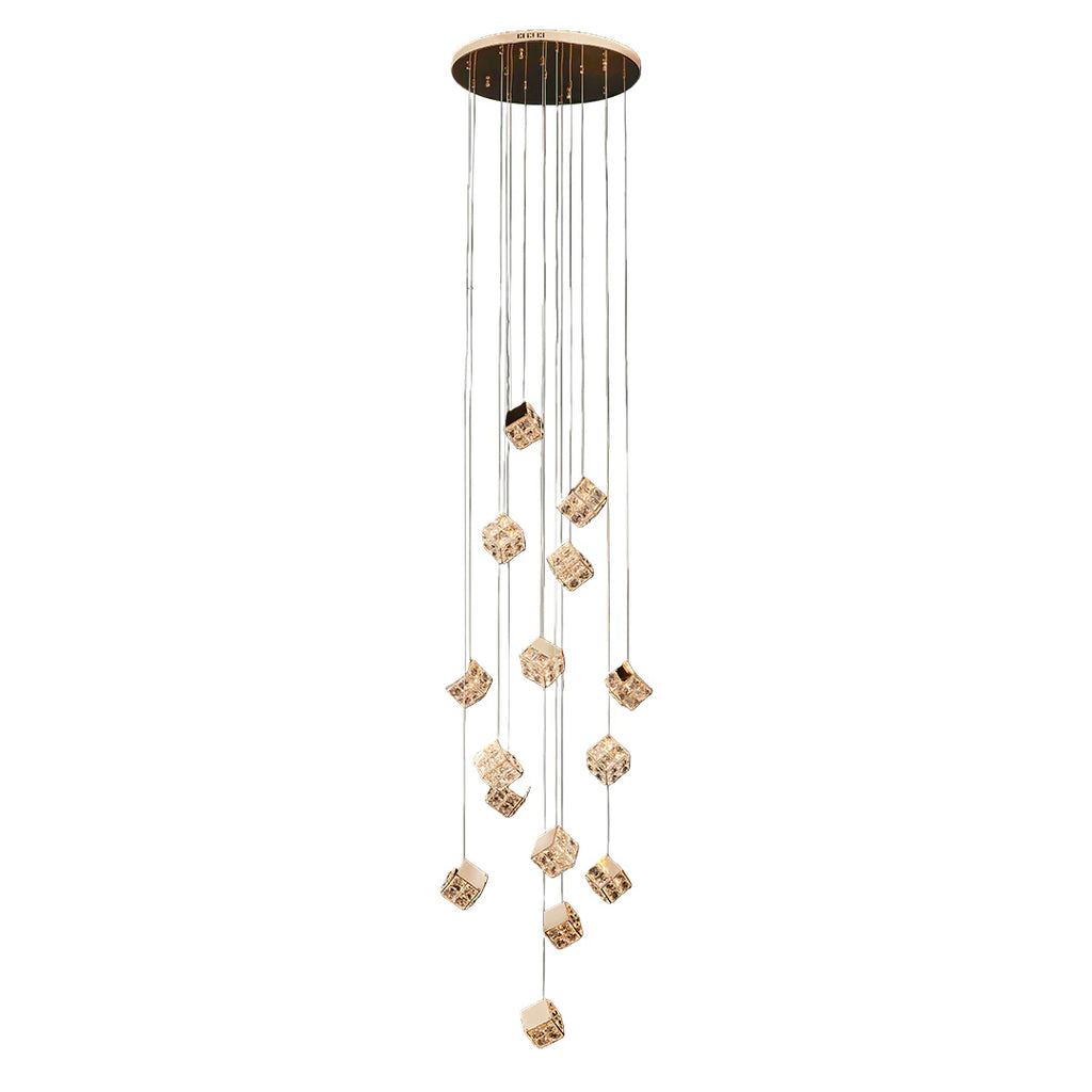 Magic Cube Crystal Staircase Chandelier