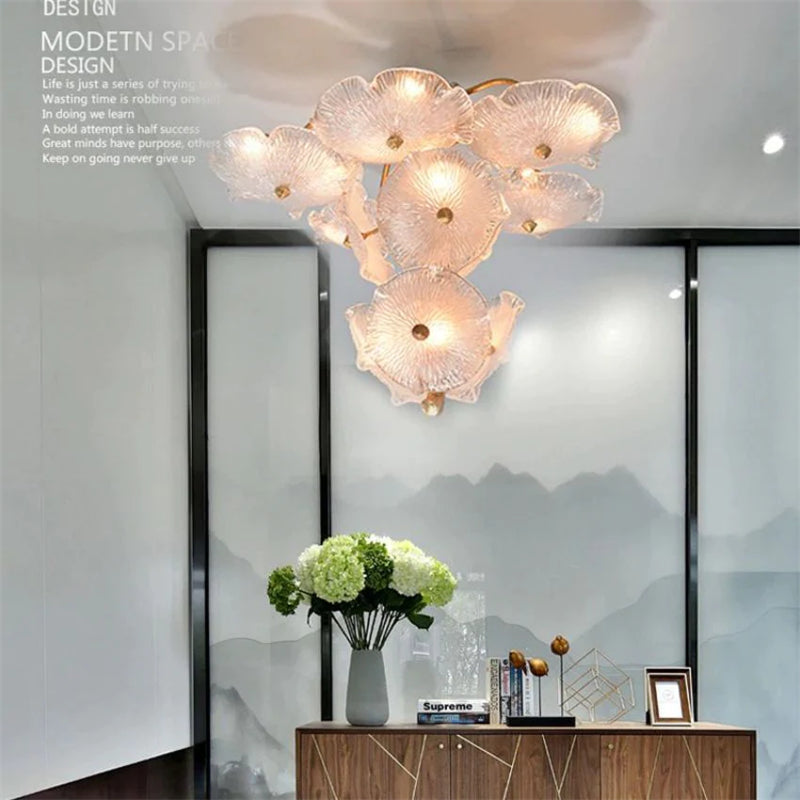 Magnolia Modern Luxury Branch Chandelier For Staircase -kimoylights