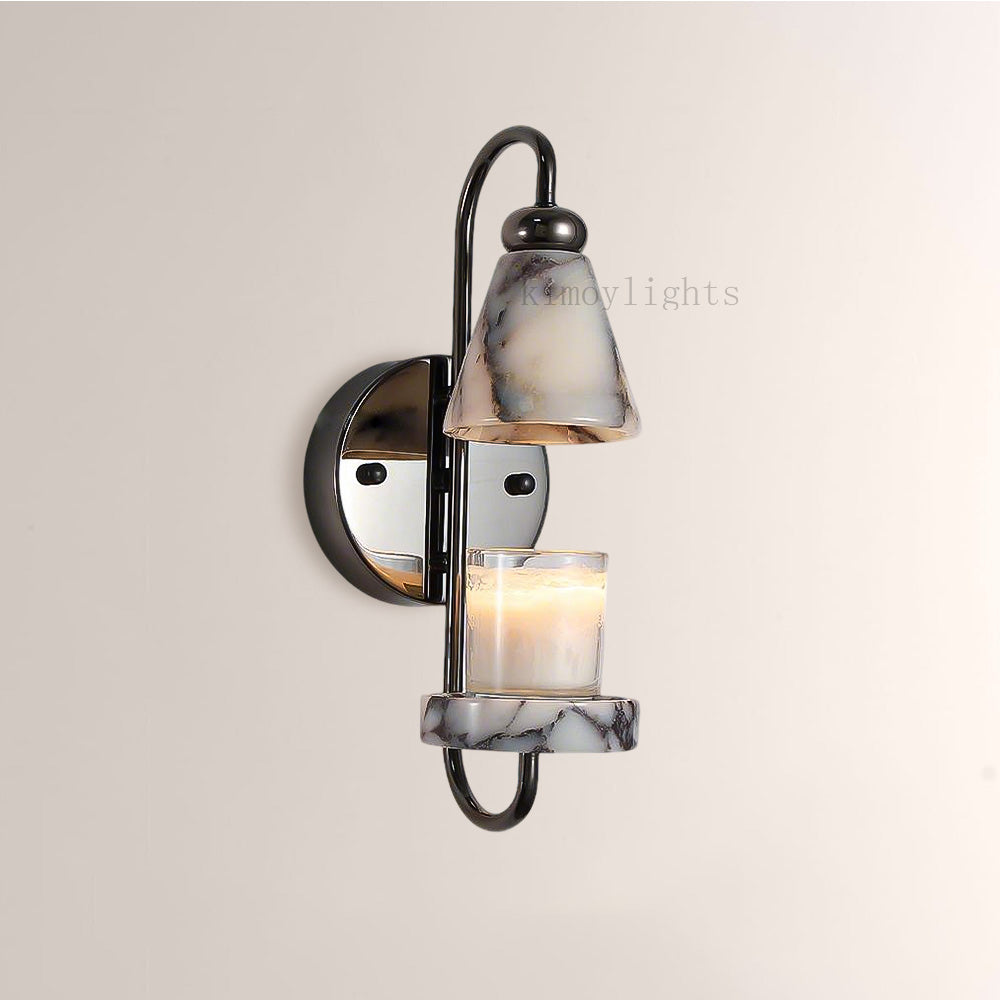 MarbleGlow Candle Warmer Wall Sconce