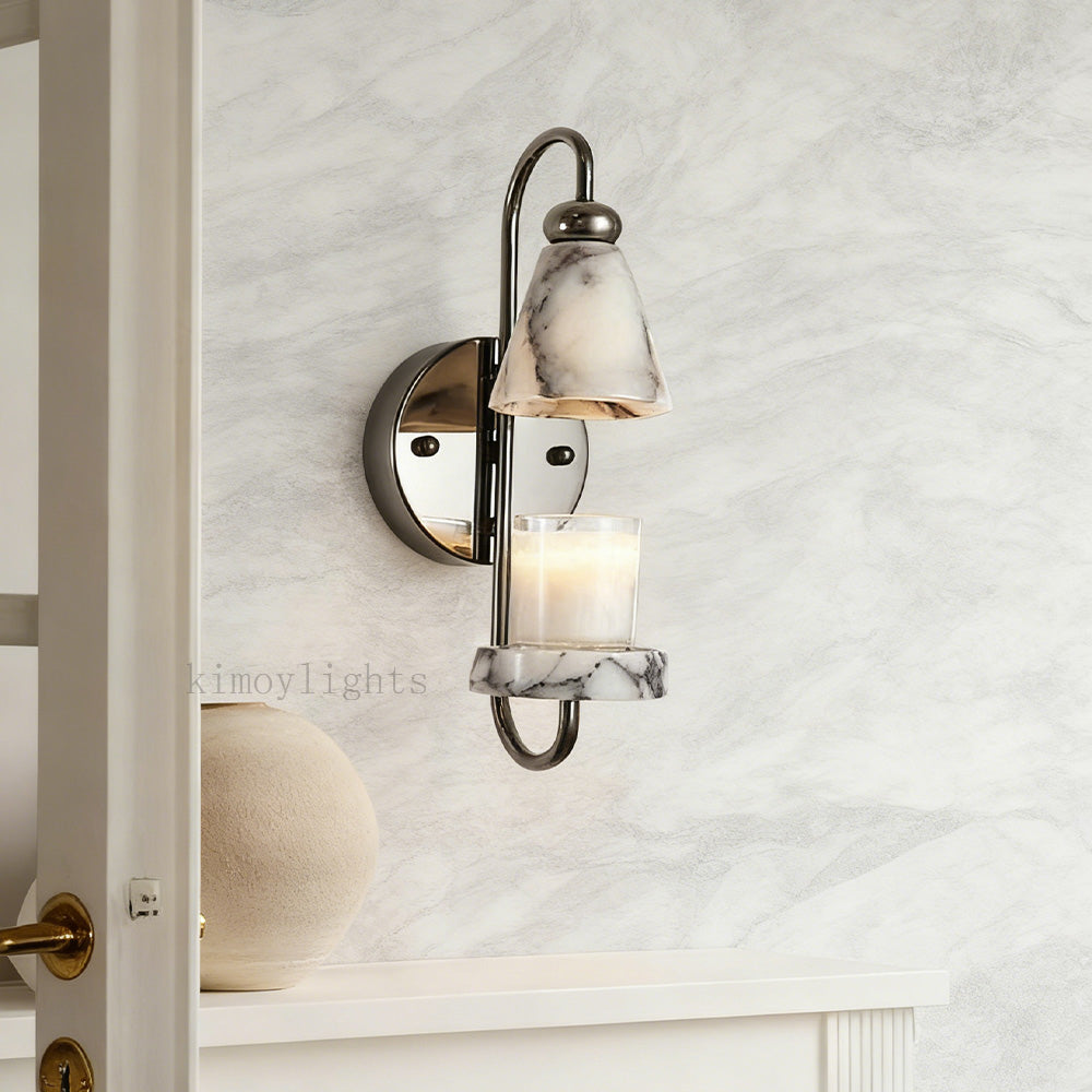 MarbleGlow Candle Warmer Wall Sconce
