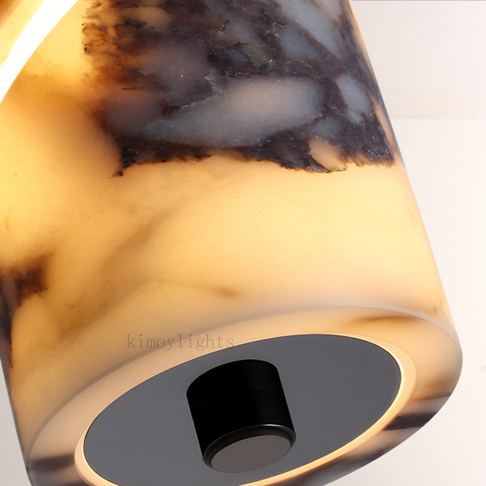Vitrella Swirl-Accent Marble Cylinder Pendant