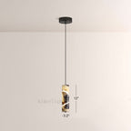 Vitrella Swirl-Accent Marble Cylinder Pendant