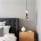 Vitrella Swirl-Accent Marble Cylinder Pendant
