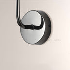 MarbleGlow Curved-Arm Cylinder Marble Wall Sconce
