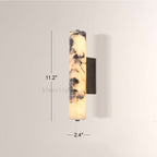 MarbleGlow Cylindrical Marble Wall Sconce