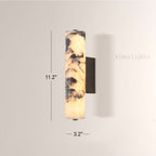 MarbleGlow Cylindrical Marble Wall Sconce