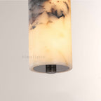 MarbleGlow Cylindrical Marble Wall Sconce